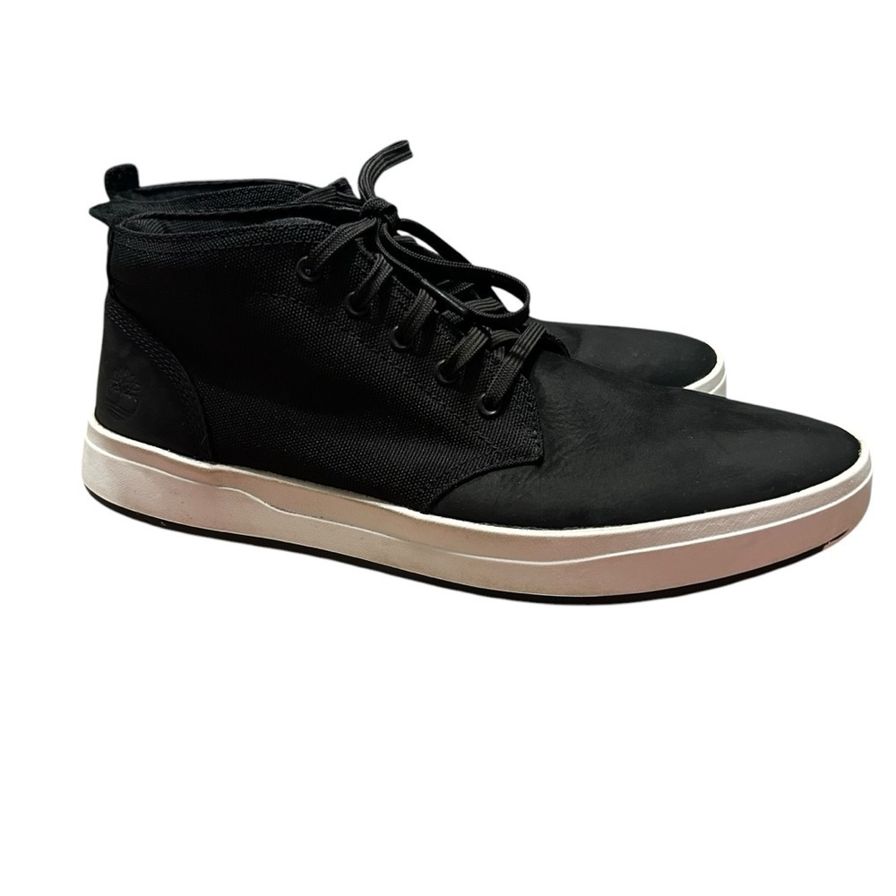 Timberland Men's Davis Square Fabric And Leather Chukka Boots Black/White